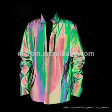 rainbow reflective fabric for fashion clothing or jacket